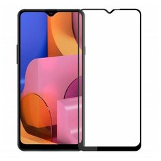 Стекло защитное 3D Samsung A20S, черная рамка N2