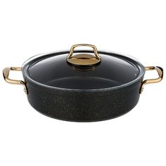 Сотейник Agness 936-217 премиум черное золото, индукция, 3.9 л