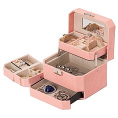 ШКАТУЛКА ДЛЯ УКРАШЕНИЙ S-502D2-7WP СВЕТЛО-РОЗОВЫЙ Ismat Decor