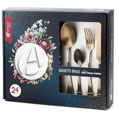 Набор столовых приборов APOLLO genio "Baguette Brass" 24 пр.