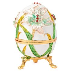 ШКАТУЛКА ЯЙЦО ФАБЕРЖЕ S-1524 БЕЛЫЙ Ismat Decor