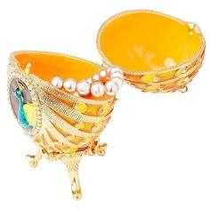 ШКАТУЛКА ЯЙЦО ФАБЕРЖЕ S-5300 ЖЕЛТЫЙ Ismat Decor