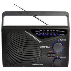 Ретро радиоприемник SUPRA ST-16 с телескопической антенной, работа от сети и батареек, AM/FM