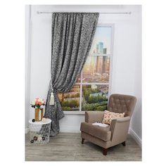 Штора Портьера Amore Mio RR 90021-17 Жаккард Classic 2,0*2,7 1 шт. Черный