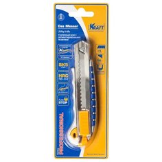 Нож профессиональный усиленный с автоматической фиксацией, 18 мм Kraft