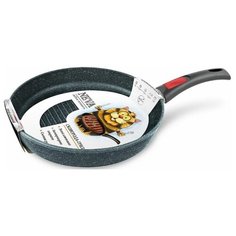 Сковорода-гриль NEVA by InHome "Granite" универсальная толстостенная с антипригарным покрытием и съемной ручкой 24 см Нева