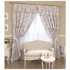 Комплект штор с подхватами 07788, 145*260 см, штора 2 шт, подхват 2 шт. Сирень