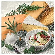 Paper + Design GmbH tabletop / Салфетки бумажные Вкусный сыр 3-х слойные, 33х33, 20 шт/уп. Paper+Design