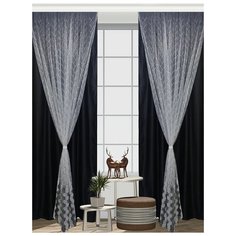 Комплект штора и тюль МИЛИСА "Черное кружево"