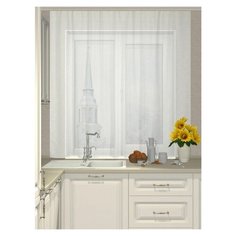 Тюль для кухни МИЛИСА "Белая хризантема" 290х160 см