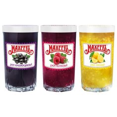 Набор продукции Махеевъ №18 (джем "Черносмородиновый", "Малиновый", "Лимонный", стакан 400гр. 3шт.)