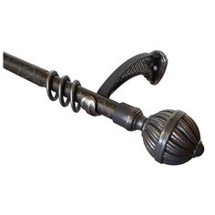 Раздвижной карниз 1-ряд 140-280 см. серо-серебряный мрамор Дубрава