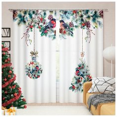 Фотошторы "Зимняя история" ,145*260 см, 2 шт Сирень