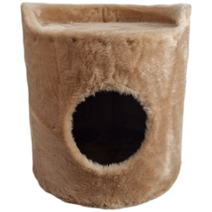 Домик "Бочонок", (мех), 38*38*40 (h) см, цвет: бежевый Зоосиндикат
