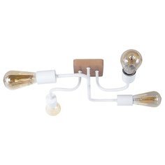 Люстра потолочная "Норд" 4хЕ27х60Вт, белый и натуральный, Дубравия