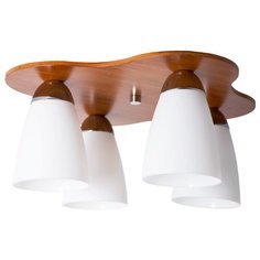 Люстра потолочная "Round" 4хЕ14х40Вт, американский орех, хром, Дубравия, 059-23-14