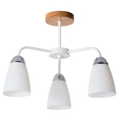 Люстра потолочная "Flory" 3хЕ14х40Вт, белый, натуральный, Дубравия