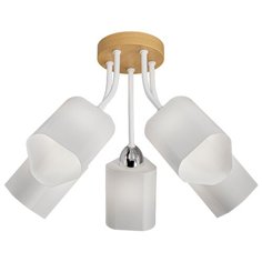 Люстра потолочная "Аврора" 5хЕ27х60Вт, белый и натуральный, Дубравия