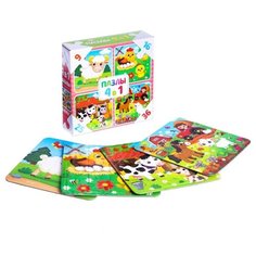 Пазл 4 в 1 "Ферма" 4613175 Zabiaka