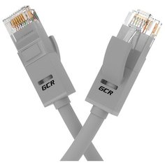 Кабель LAN для подключения интернета GCR cat5e RJ45 UTP 12м патч-корд patch cord шнур провод для роутер smart TV ПК серый литой