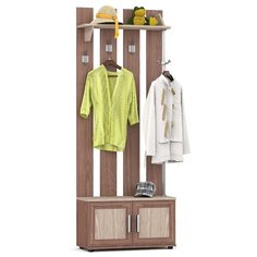 Вешалка с тумбой МД-П1, цвет ясень шимо тёмный/ясень шимо светлый