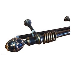 Карниз для штор в комнату Элегантс 240 см черный с золотом Дубрава