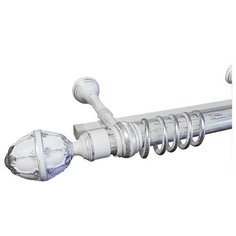 Карниз для штор в комнату Элегантс 280 см белый с серебром Дубрава