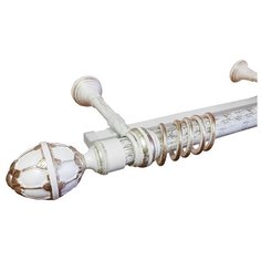 Карниз для штор в комнату Элегантс 240 см белый с золотым Дубрава