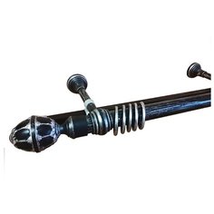 Карниз для штор в комнату Элегантс 140 см черный с серебром Дубрава