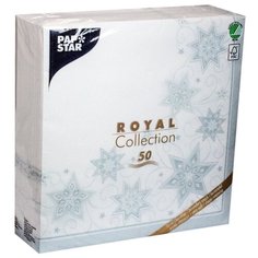 Салфетки бумажные PAPSTAR ROYAL COLLECTION ЗВЕЗДЫ 40х40 см 3-слойные 50 шт белый
