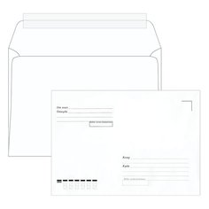 Конверты С5 (162х229 мм), отрывная лента, "Куда-Кому", 80 г/м2, КОМПЛЕКТ 1000 шт. Ряжская печатная фабрика