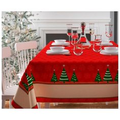 Скатерть; Зеленые ёлочки;Размер: 145 х 220 Сирень