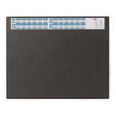 Коврик на стол Durable 52*65 см, черный с прозрачным листом, с календарем