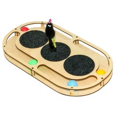Игровой комплекс для кошек "Лучший друг" Стадион с шариками с игрушкой на пружине с когтеточкой из ковра