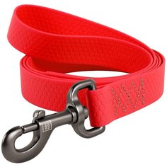Поводок WAUDOG WATERPROOF, карабин из высокопрочного алюминиевого сплава 183 см 15 мм Красный