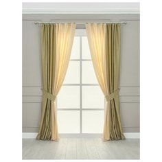 Комплект штор "Гвенет" SANPA HOME COLLECTION, 200*280 см (2шт.), бежевый/оливковый