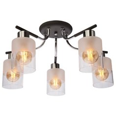Люстра потолочная HEX 1234/5C E14*5*40W хром/серый/прозрачный/матовый J Light