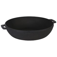 Сковорода жаровня чугунная МАЙСТЕРНЯ 240х60мм с литыми ручками-ушками, цвет чёрный Maysternya