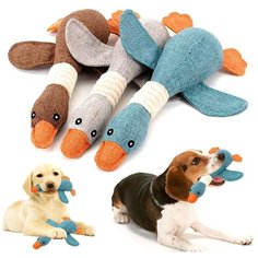 Игрушка для домашних животных Утка "Чистый котик" серый, 35см, текстиль