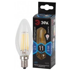 Лампа светодиодная ЭРА F-LED B35-11w-840-E14 (филамент, свеча, 11Вт, нейтр, E14) ERA