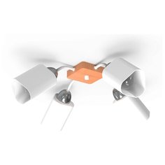 Люстра потолочная "Ханна", 4хE27x60Вт, белый и натуральный, Дубравия, 019-51-14