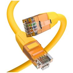 Патч корд 3м Safe Solution литой UTP LSZH Lan кабель для интернета категории 6 от GCR 10 Гбит желтый