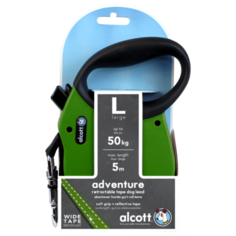 Alcott Adventure L - Поводок-рулетка для собак 5 метров до 50 кг, лента 275.706 Зеленый