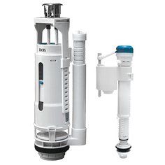 АРМАТУРА ВОДОСЛИВНАЯ ДВУХУРОВНЕВАЯ, НИЖНИЙ ПОДВОД, КРУГЛАЯ ПРОКЛАДКА "IDDIS" F012400-01K