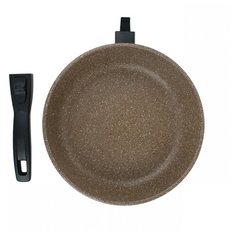 Сковорода литая алюминиевая СОЮЗ ТН, 28 см, CILICOL CERAMIC, шоколадный гранит, ручка съёмная