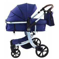 Коляска трансформер Aimile Original Silver Ocean blue Farfello