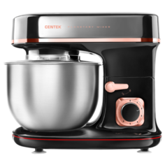 Планетарный миксер Centek CT-1139 Black-черный хром 1300Вт, чаша 5.1л, 3 насадки, 6 скоростей