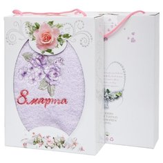 Подарочное махровое полотенце "Комплимент"; Фиалковый;Размер: 35 х 70 Всё себе