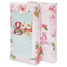 Подарочное махровое полотенце "Первоцвет-шоколадка"; Мята;Размер: 34 х 71 Всё себе