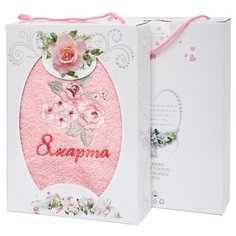 Подарочное махровое полотенце "Комплимент"; Розовый;Размер: 35 х 70 Всё себе